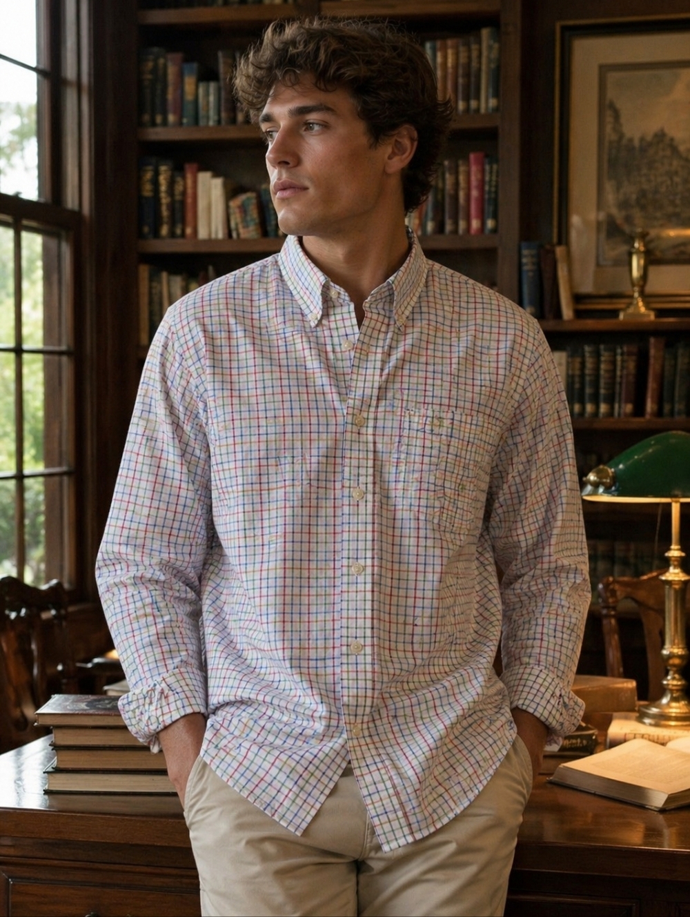 Orvis Button Down Shirt XXL Plaid Cotton Long Sleeve Multicolor
